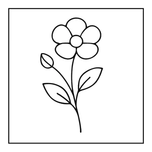 Página para colorear de botón de oro zen minimalista, dibujo sencillo imprimible para niños y adultos.
