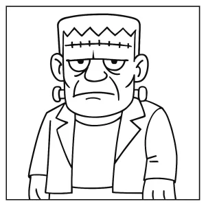 Frankenstein página para colorear imprimible y gratis para niños
