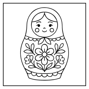 Muñeca rusa página para colorear gratis para imprimir y pintar