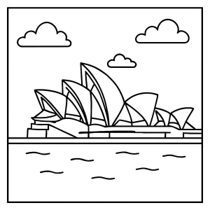 Sydney Opera House coloring page for free printable activities