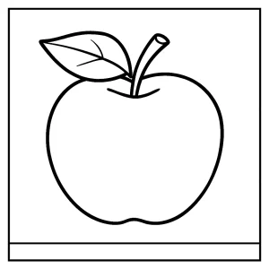 Apple coloring page for kids to print and color, free printable coloring sheet