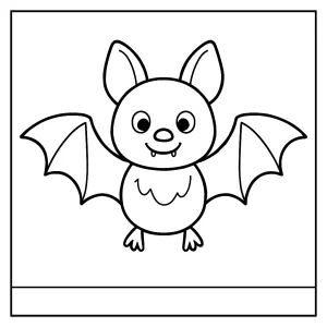 Página para colorear de murciélago simpático lista para imprimir y pintar
