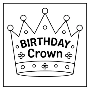 Corona de cumpleaños página para colorear imprimible y gratuita para niños