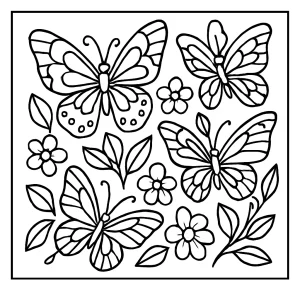 Mariposas página para colorear gratuita para niños y adultos