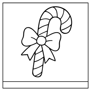 Bastón de caramelo página para colorear gratis, ilustración imprimible para niños