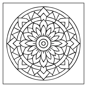 Mandala geométrica página para colorear gratis para imprimir