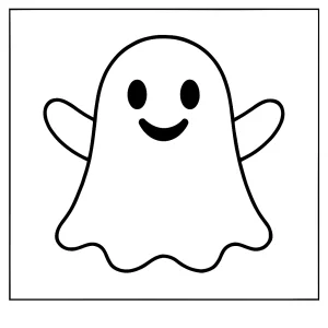 Página para colorear de un fantasma simpático para imprimir gratis