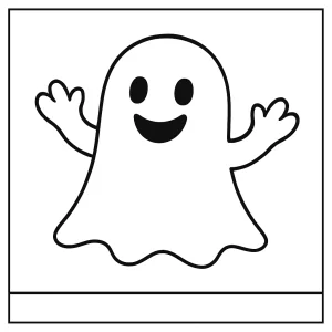 Página para colorear de un fantasma divertido para niños, imprimible gratis