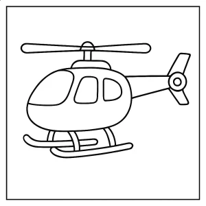 Página para colorear de un helicóptero lista para imprimir y pintar