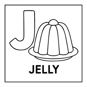 Letter J with jelly coloring page for free printable fun and alphabet learning