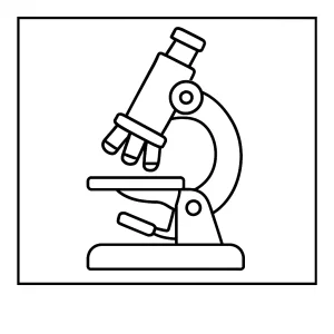 Página para colorear de un microscopio científico, perfecta para niños