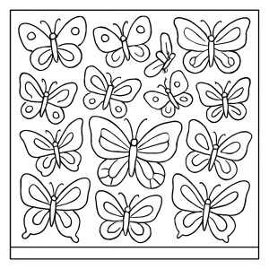 Página para colorear de 13 mariposas para imprimir y colorear gratis
