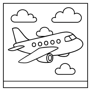 Página para colorear de un avión para imprimir y pintar gratis