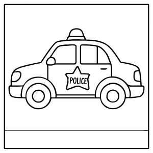 Coche de policía página para colorear para imprimir gratis