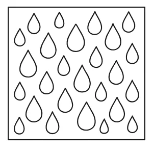 Página para colorear de gotas de lluvia, dibujo imprimible para niños