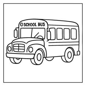 Página para colorear de autobús escolar lista para imprimir y pintar, ideal para niños