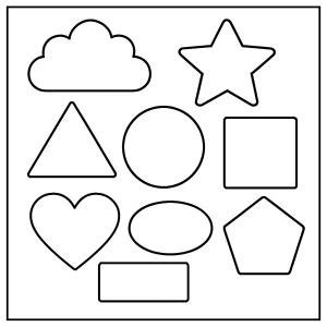 Página para colorear de figuras geométricas imprimible para niños