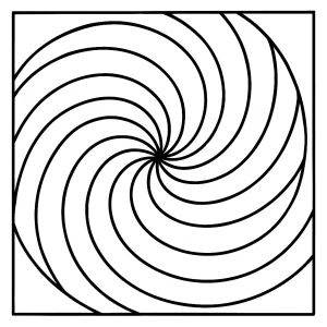 Spiral pattern coloring page for free printing and coloring