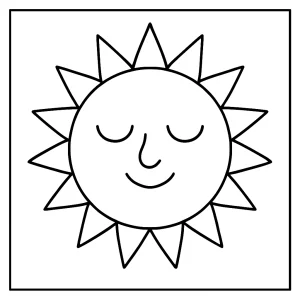 Página para colorear del sol brillante para imprimir y colorear