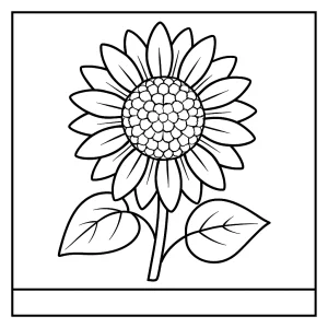 Girasol página para colorear imprimible para niños y adultos