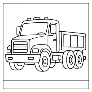 Big truck coloring page for kids to print and color, free printable illustration
