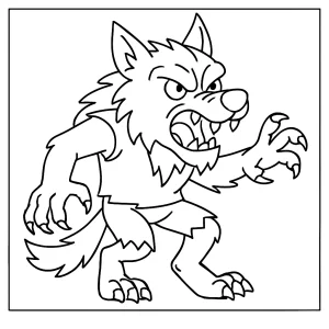 Werwolf Malvorlage – kostenlose coloring page zum Ausdrucken für Kinder