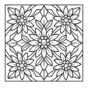 Edelweiss geométrico página para colorear lista para imprimir y colorear gratis