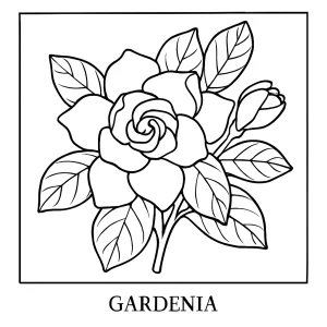 Gardenia vintage página para colorear con diseño botánico clásico para imprimir y colorear gratis