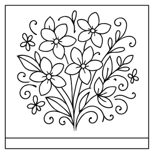 página para colorear de ramo de jazmín de ensueño con detalles mágicos para imprimir gratis