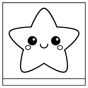 Estrella kawaii feliz página para colorear para imprimir gratis