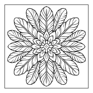 Mandala de plumas página para colorear gratis para imprimir y pintar