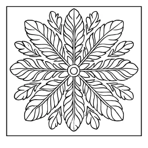Mandala de plumas - página para colorear gratis para imprimir y colorear