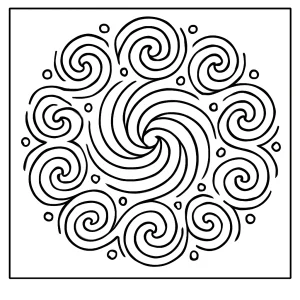 Mandala de espirales galácticas página para colorear para imprimir gratis