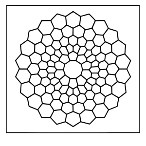 Mandala de panal - página para colorear imprimible gratis con celdas de panal hexagonales