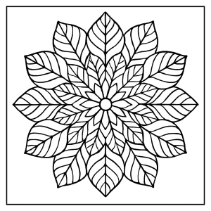 Mandala de venas de hojas, página para colorear gratis para imprimir
