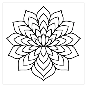Mandala de pétalos de loto - página para colorear imprimible gratis