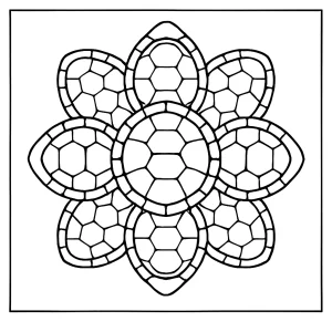 Mandala de caparazones de tortuga - página para colorear para imprimir gratis