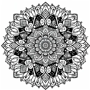 mandala de neón gradiente página para colorear imprimible gratis para niños y adultos