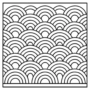 Página para colorear de olas japonesas seigaiha para imprimir gratis